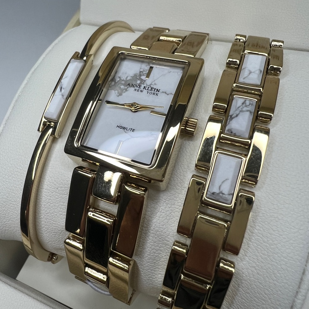 Anne Klein New York Women’s Howlite Bracelet & Watch Set